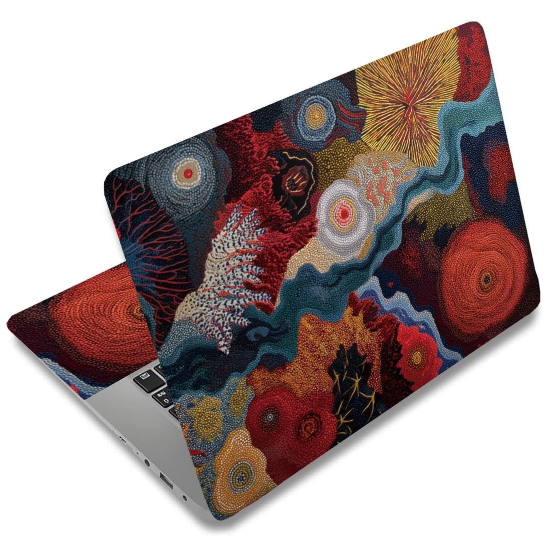 Calcomanías para laptop recortables de 12 a 15.6 pulgadas de vinilo geométrico floral