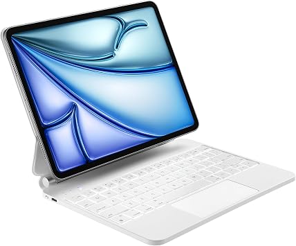 Magic-Style Keyboard Case for iPad Air 11 inch 2024 M2, iPad Pro 11 2022 4th/3rd/2nd/1st, iPad Air 5th & 4th Case, Wireless Bluetooth Magnetic Keyboard with Trackpad, Backlit