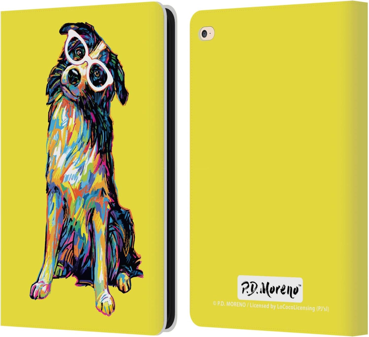 Head Case Designs Officially Licensed P.D. Moreno Border Collie Dogs Leather Wallet Case Compatible with Apple iPad Air 2 (2014)
