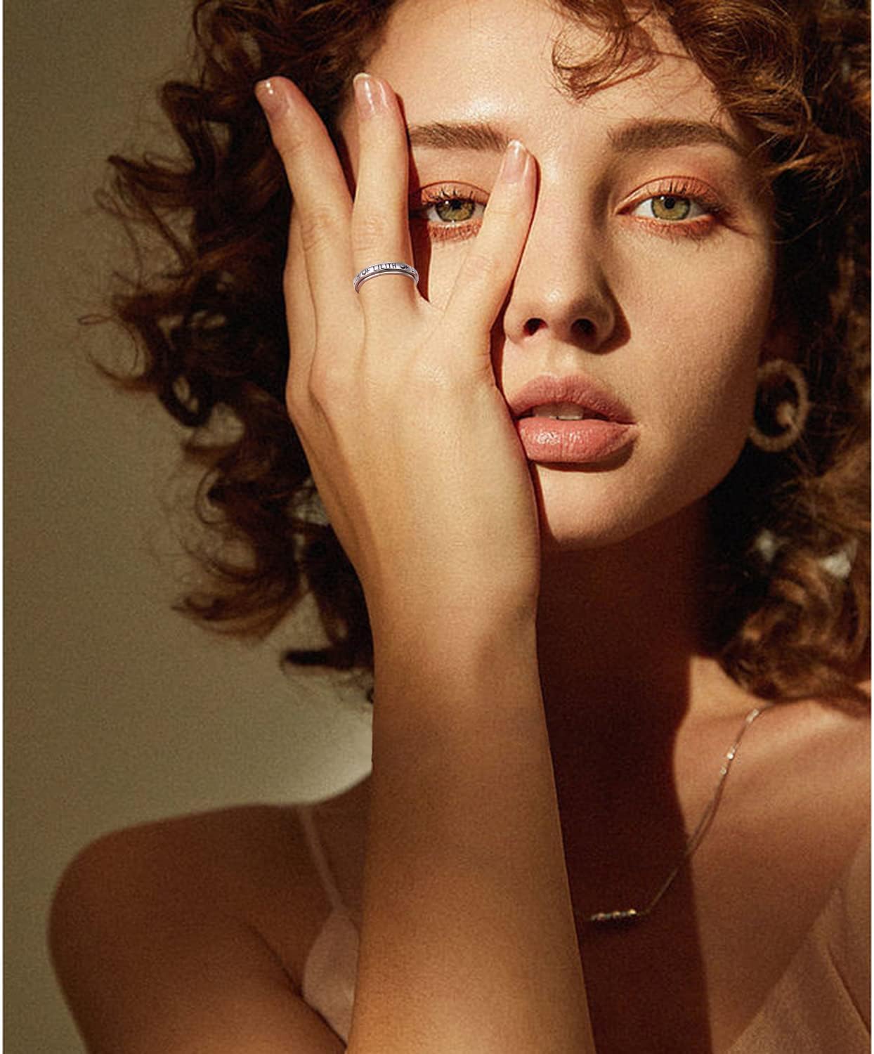 DAOCHONG Sigil of Lilith Anxiety Relieve Spinner Rings S925 Sterling Silver Spinner Fidget Anxiety Worry Relieving Boredom Autism ADHD Statement Ring Gifts for Women Men