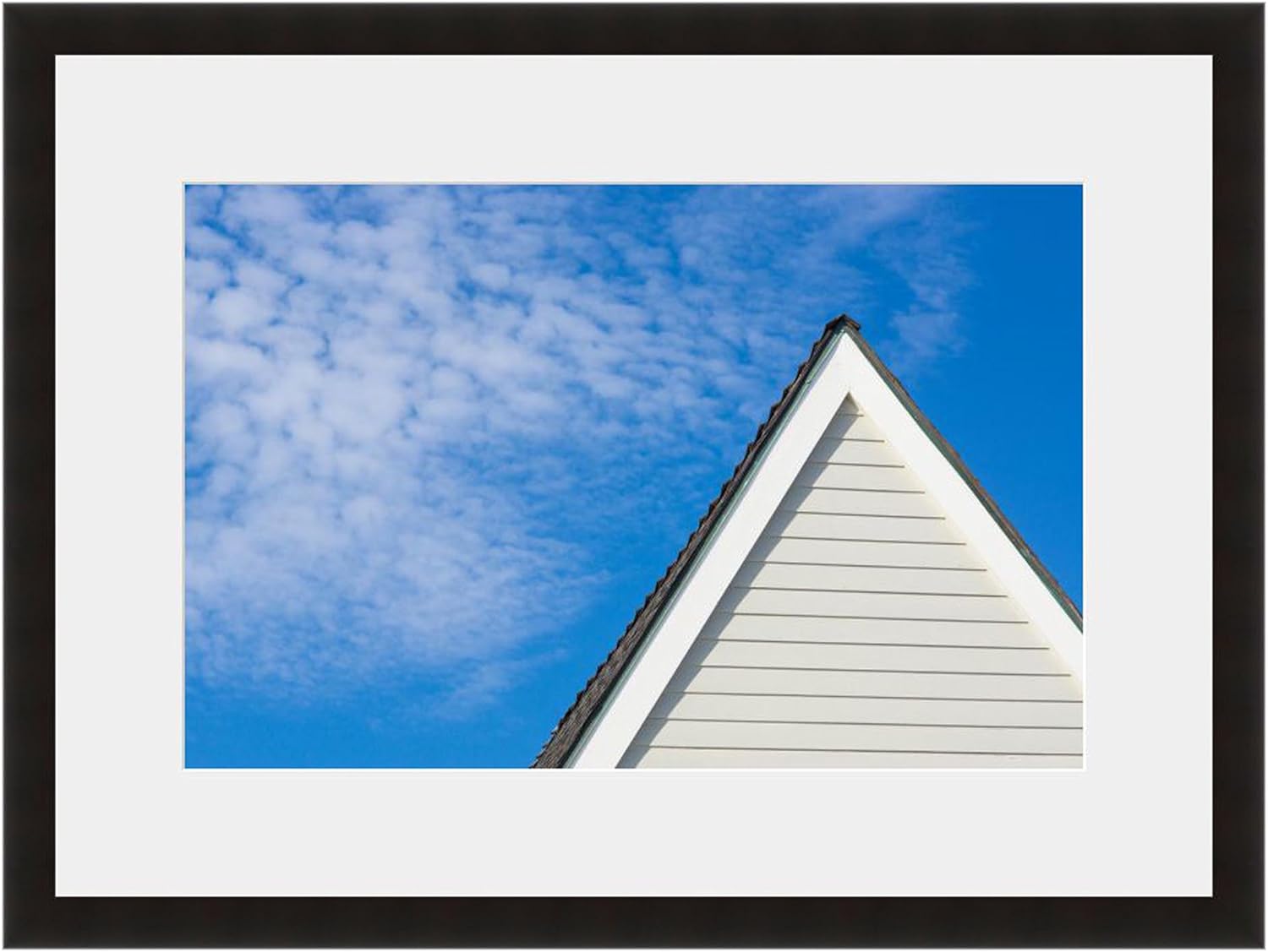EFrame Fine Art | White Roof Peak - Color by Robert Evans 12" x 18" Framed and Unframed Wall Art for Wall Decor or Home Decor (Black Frame)