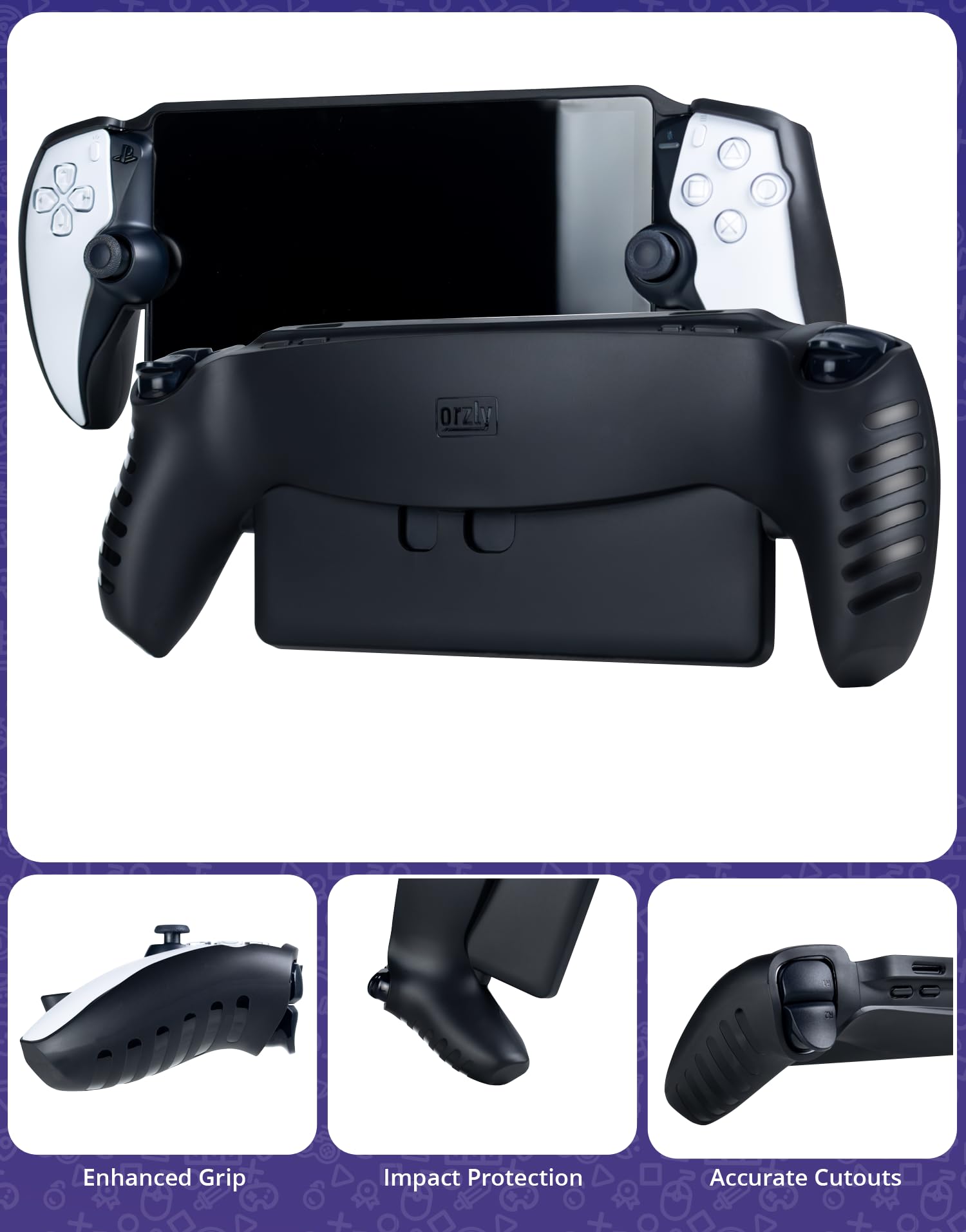 Set di accessori progettato per Playstation Portal Case e protezione dello schermo Cuffie Grip Case cavo di ricarica presa pollice e altro ancora per migliorare il gioco remoto Bianco - Confezione