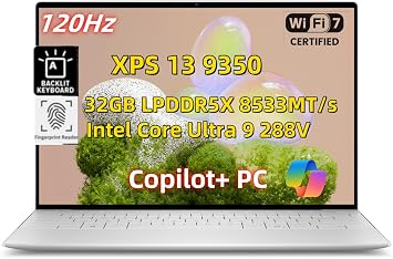 New XPS 13 9350 Laptop, Copilot+ AI PC Business AI PC 13.4" 2K 120Hz InfinityEdge, Ultra 9 Processor 288V AI NPU, 32GB LPDDR5X RAM, 1TB SSD, Thin & Light, Backlit Keyboard, Win 11 Pro