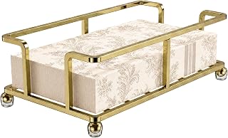 Guest Hand Towel Holder for Bathroom,Rectangle Napkin Tray,Gold | Napkin Dispenser Disposable Hand Towel Holder for Kitchen, Dining Table, Home, Decorative, Bar, Powder Room & Vanity Use