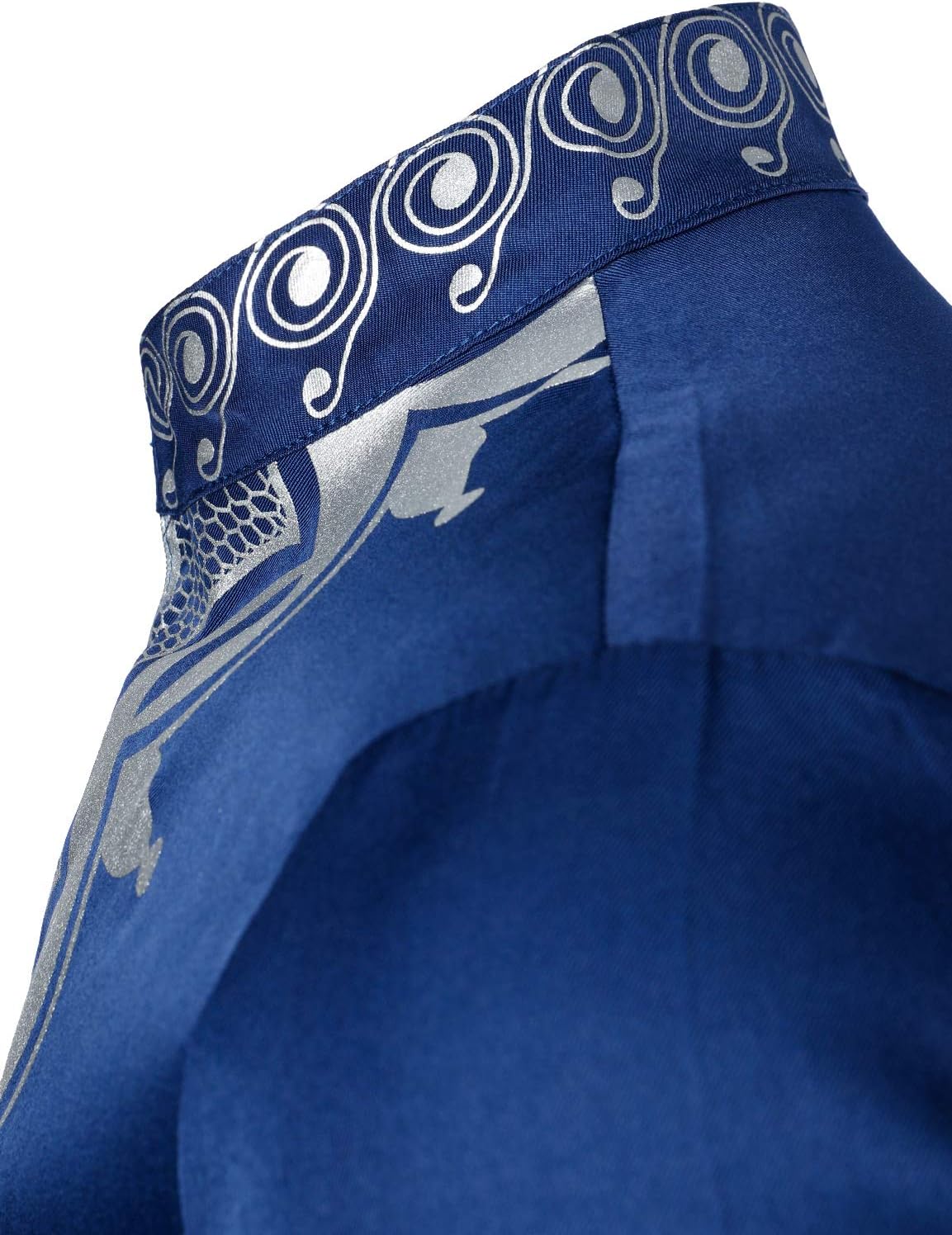 LucMatton Men's Dashiki Shirt Suit African 2 Piece Set Metallic Foil Stamping Mandarin Collar Outfit