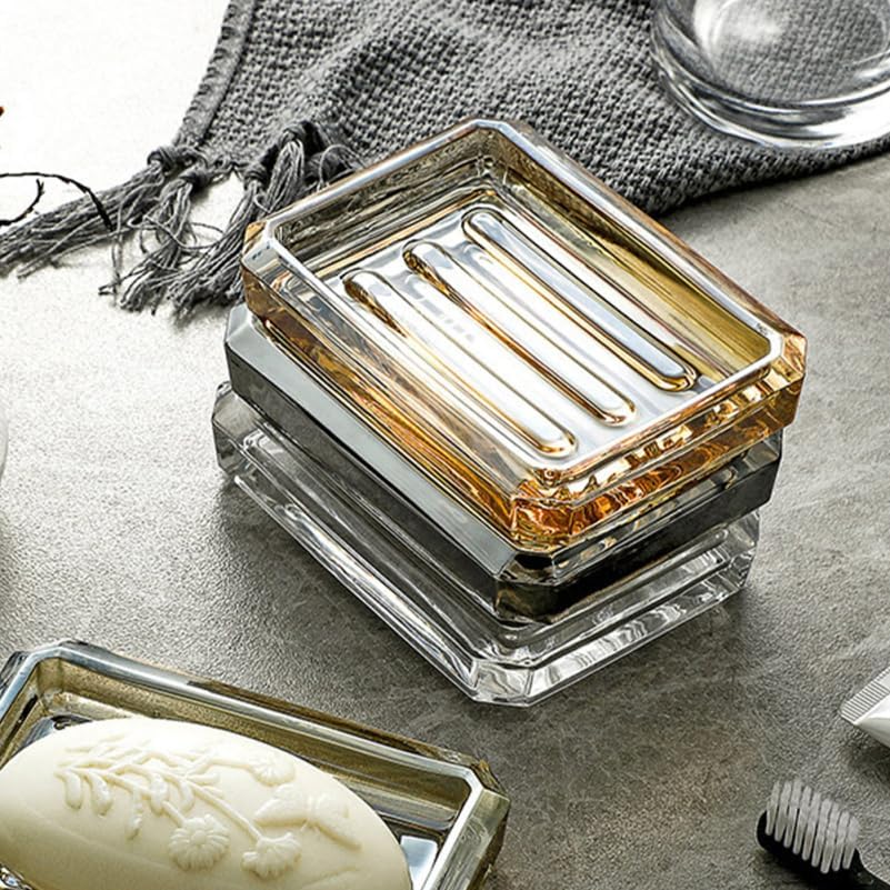 Miniatura 2 de Zerodeko Caja de jabón transparente Fregadero Estante de almacenamiento Titular de jabón de barra Soporte de jabón decorativo Esponja de vidrio