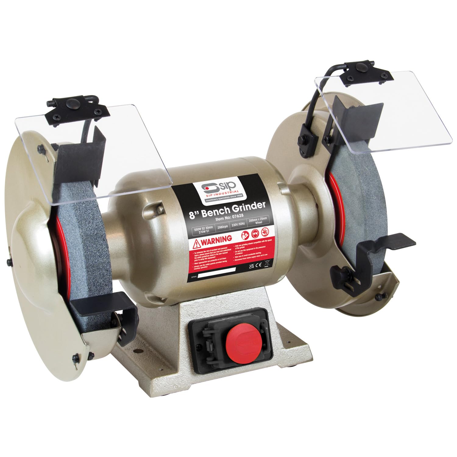 SIP 07628 8"" Professional Bench Grinder 230V 550kW 2850rpm A