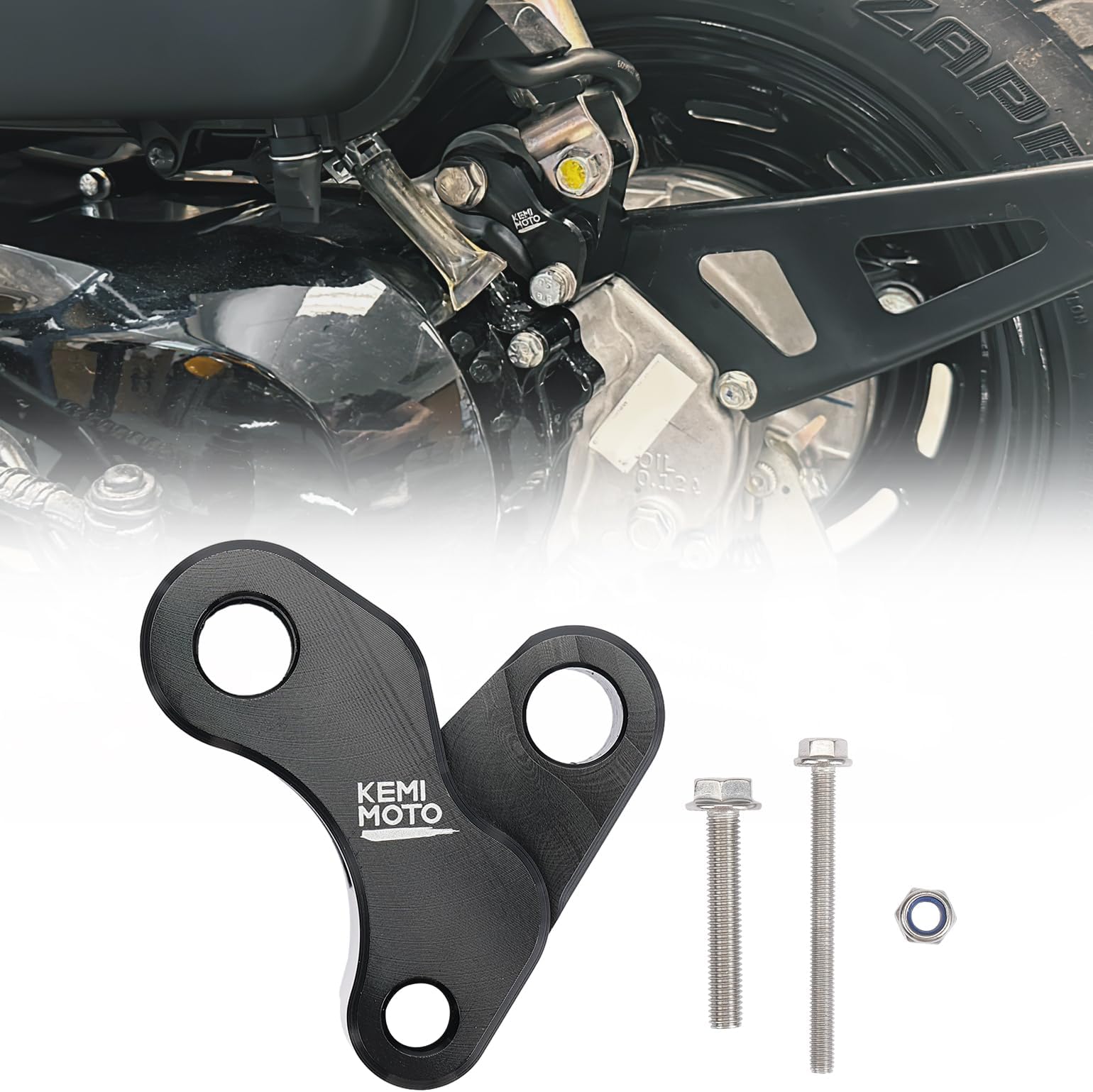 KEMIMOTO Motorcycle Rear Shocks Lowering Kit Compatible with Navi 2022 2023 2024 2025 2026Aluminum Navi 2022+ Lowering Link Kit - 1'',Black
