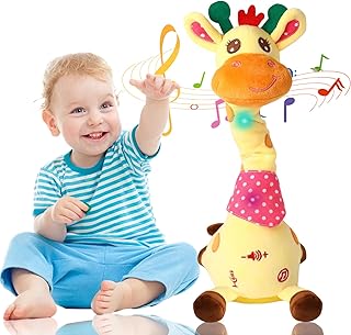2025 Musical Dancing Giraffe Plush: Repeats Voice, Sings, LED Lights, and Adjustable Volume