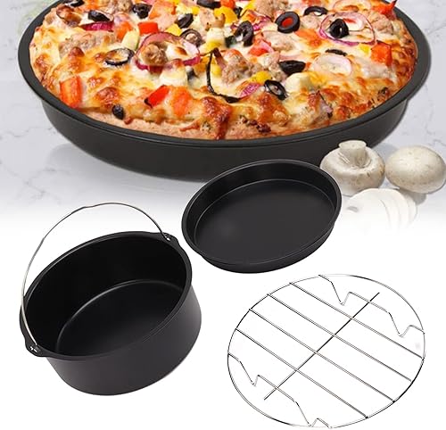 Miniatura 9 de Accesorios universales para freidora de aire, accesorios universales para freidora de aire, barril de hornear pastel de acero inoxidable, parrilla