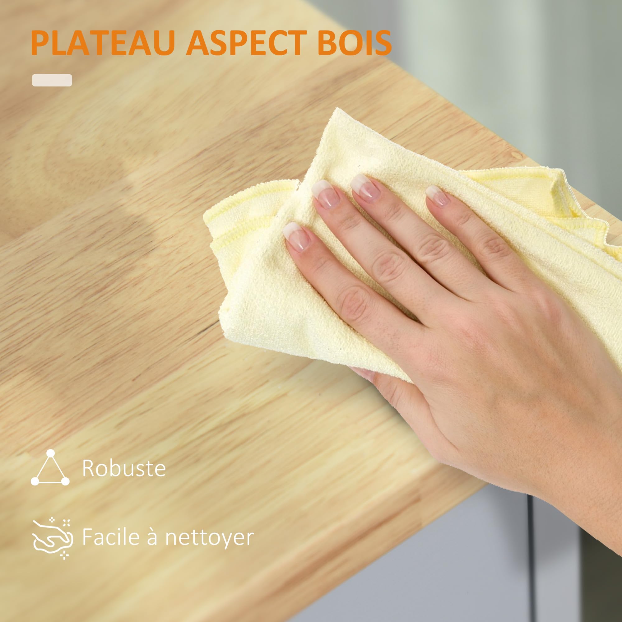 HOMCOM Desserte de Cuisine sur roulettes Chariot de Service Ilot de Cuisine avec tiroir de Placard et Porte-torchons - 83l x 45P x 91,5H cm Blanc