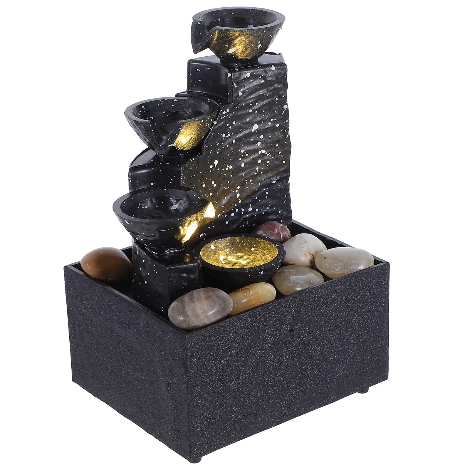 Fuente de cascada de escritorio LOORGVEL de plástico para oficina y hogar