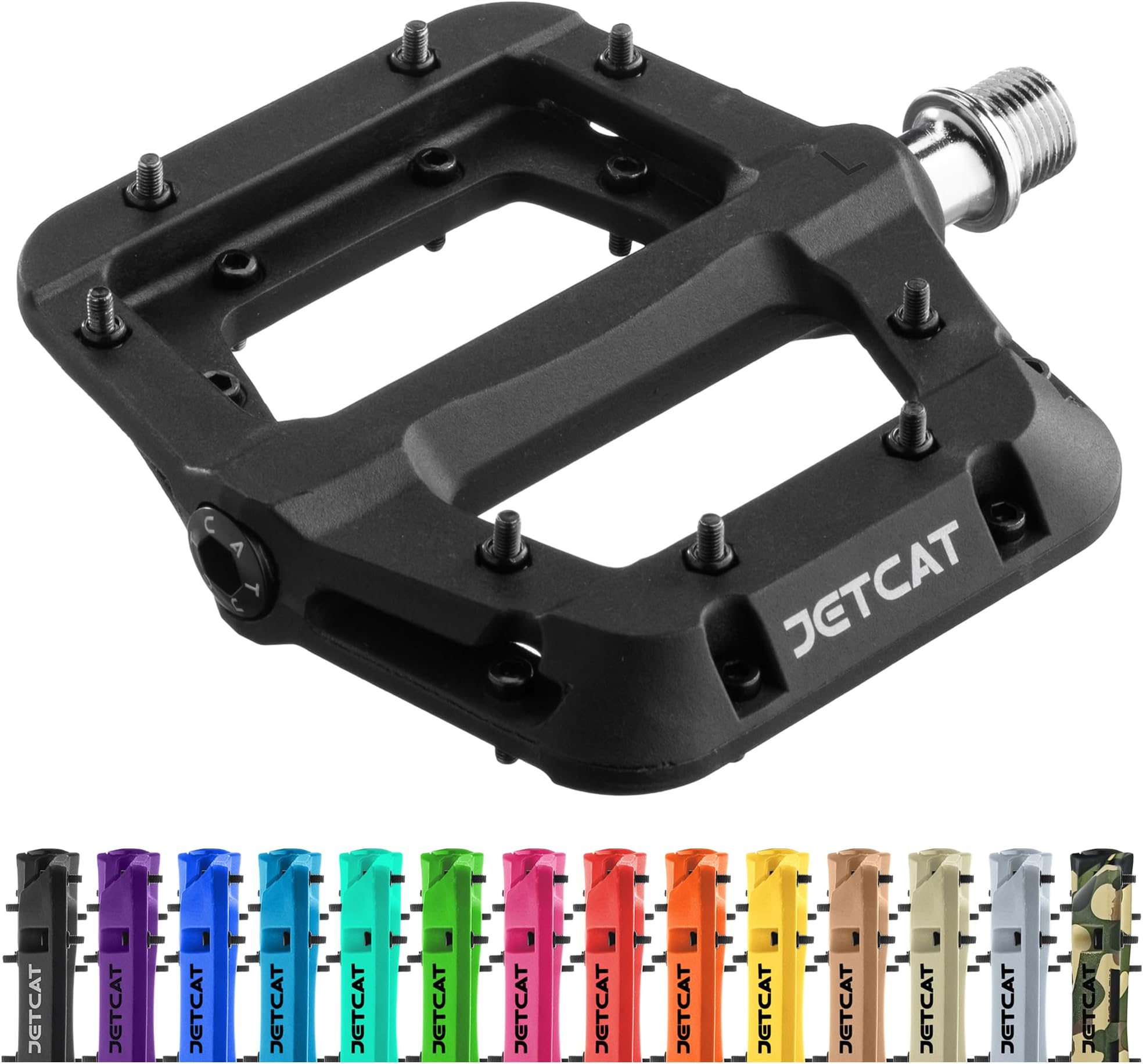 Mountain Bike Pedals Flat - MTB Pedals Flat, Bicycle Pedals for BMX/MTN/Road/Gravel/EBike, BMX Pedals, Platform Pedals, Adults & Kids Bike Replacement Upgrades Parts 9/16