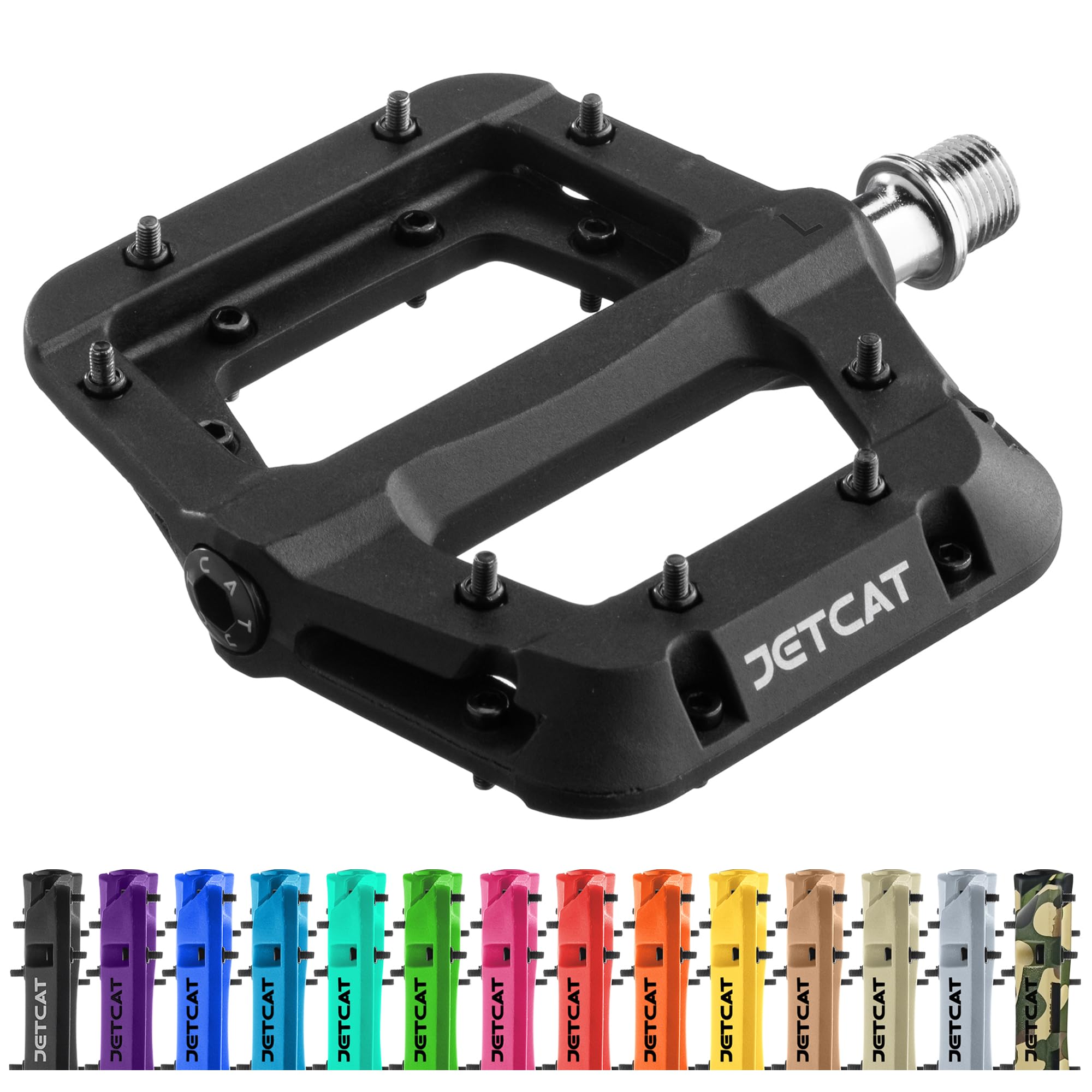 Mountain Bike Pedals Flat - MTB Pedals Flat, Bicycle Pedals for BMX/MTN/Road/Gravel/EBike, BMX Pedals, Platform Pedals, Adults & Kids Bike Replacement Upgrades Parts 9/16
