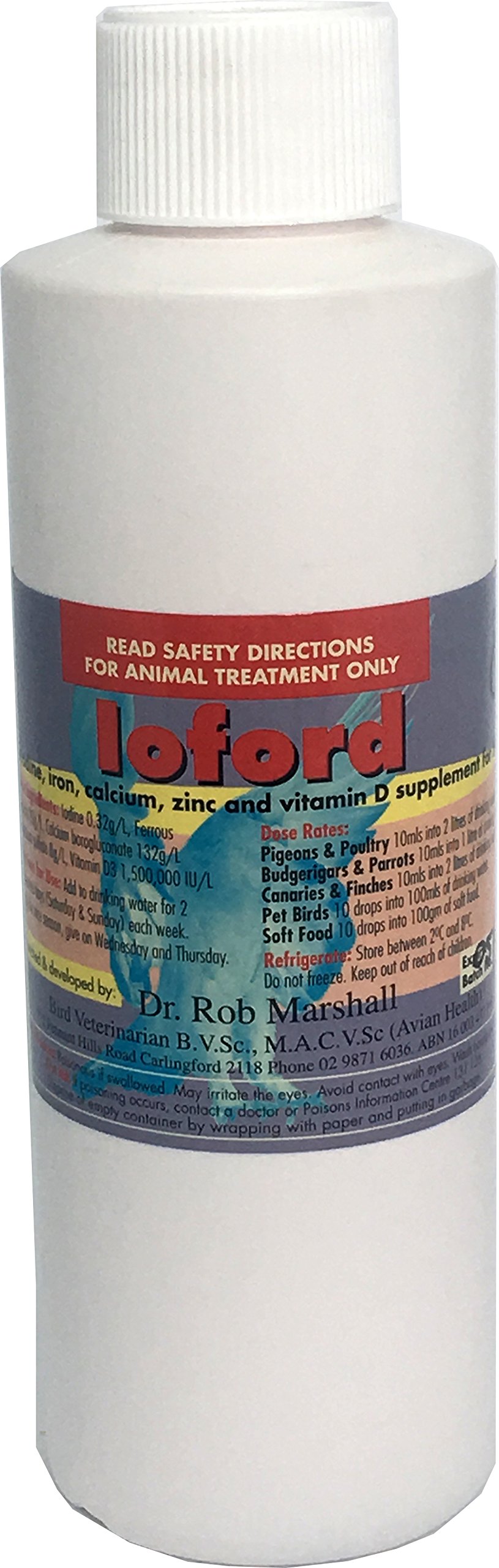 Rob Marshall Ioford 250ml In Water Iodine Iron Conditioning Multi Vitamins Supplement All Birds Finches Gouldians Budgies Canaries Parrots Poultry