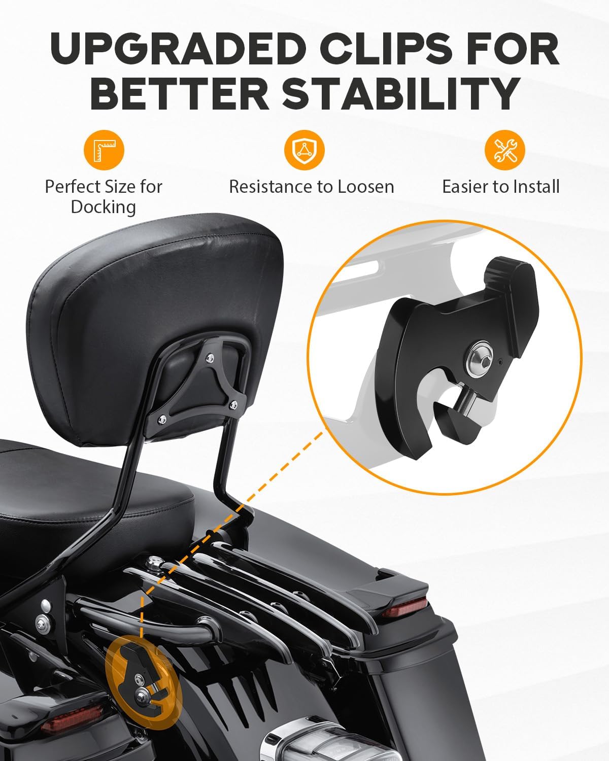 PBYMT Stealth Luggage Rack Compatible for Harley Touring, Detachable Luggage Rack Compatible with Harley Davidson Street Glide Road Glide Road King Electra Glide Ultra Limited 2009-2024 (Black)