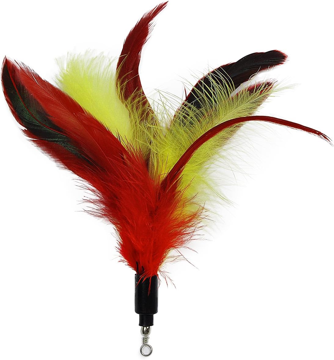 EcoCity Cat Wand Feather Refills for Interactive Cat and Kitten Wands Include 6 Pieces Replacement Feathers and 1 Soft Furry Tail for Cats (7 Pieces)