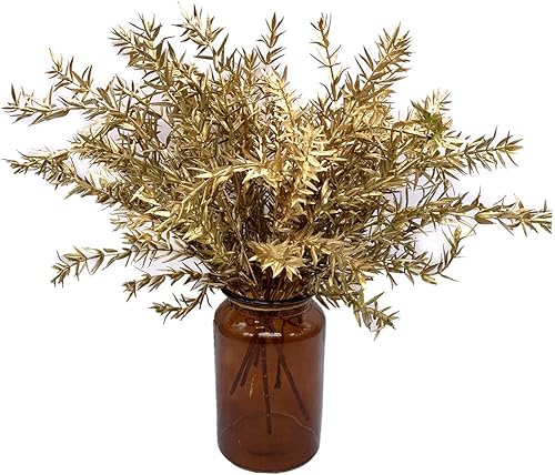 Vista 23 de CATTREE Helechos dorados - Plantas artificiales grandes y altas de 30 pulgadas, paquete de 2 decoraciones de Navidad, hojas de Boston doradas Hojas