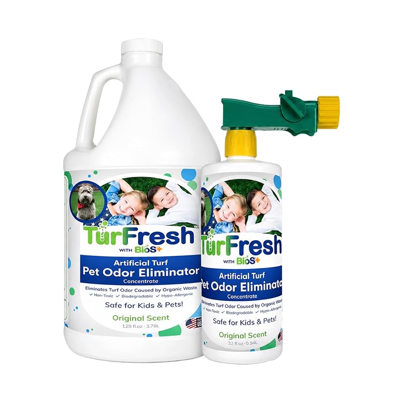 Removedor de odores para cães TurFresh BioS+ concentrado enzimático com borrifador, Pacote econômico