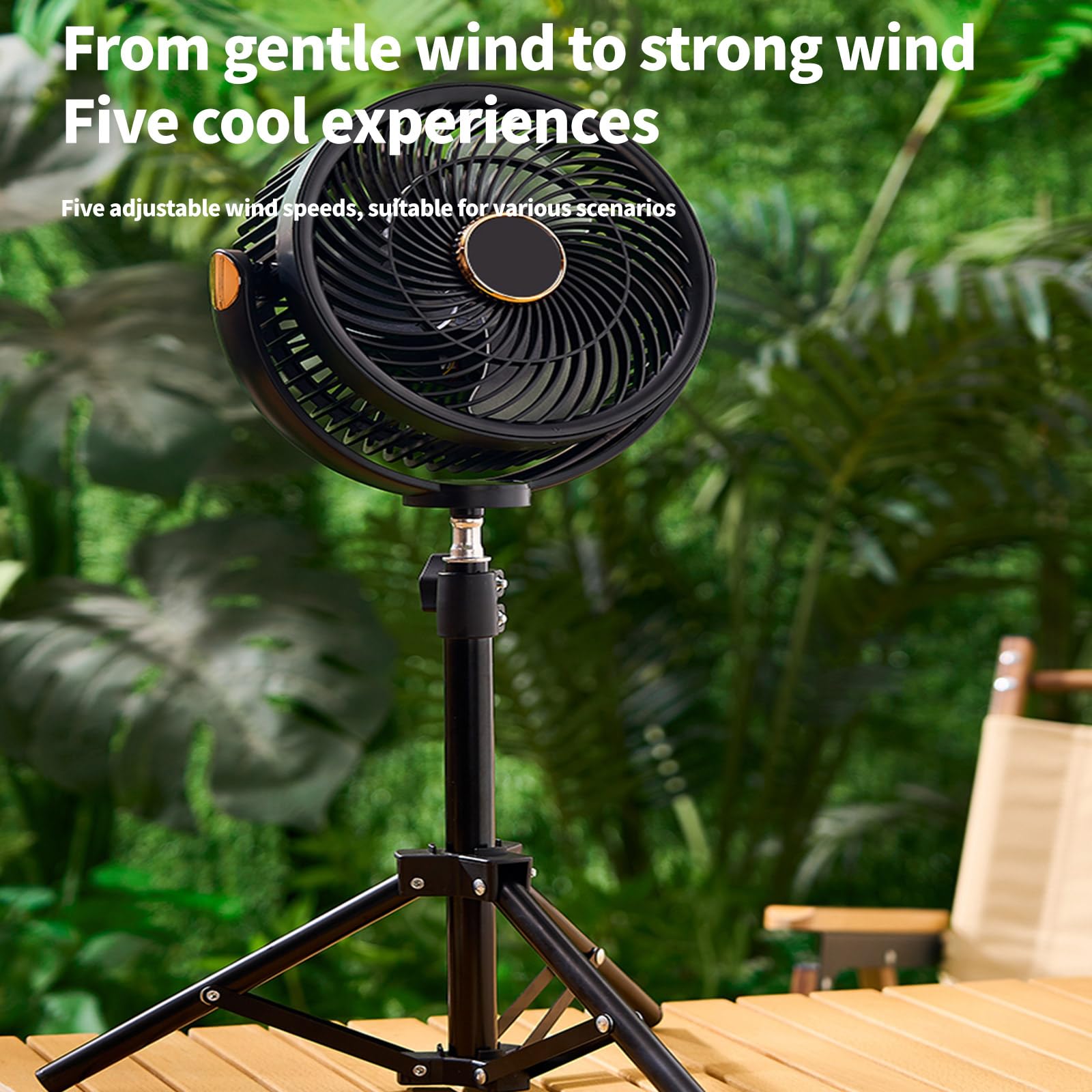 Ventilatore da Tavolo USB Ventilatore da Campeggio a Batteria Ricaricabile Dispositivo Raffreddamento a velocità Regolabile per postazioni Lavoro Tenda da Campeggio all ' Aperto