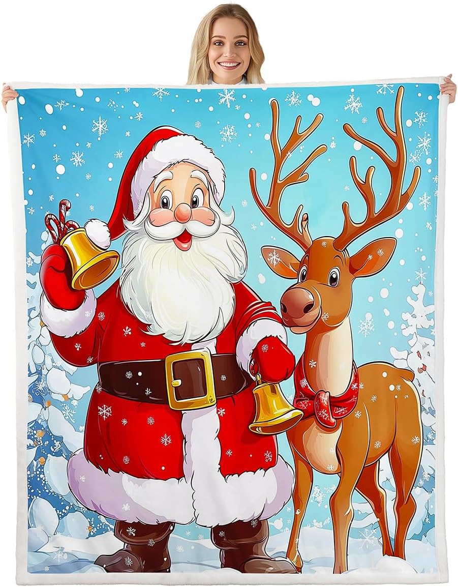 Erosebridal Christmas Decor Throw Blanket Throw 50x60,Cartoon Red Truck Fleece Blanket for Kids Boys Girls,Dog Pet Theme Fuzzy Blanket,Retro Green Xmas Ornaments Flannel Blanket for Sofa Bed Couch