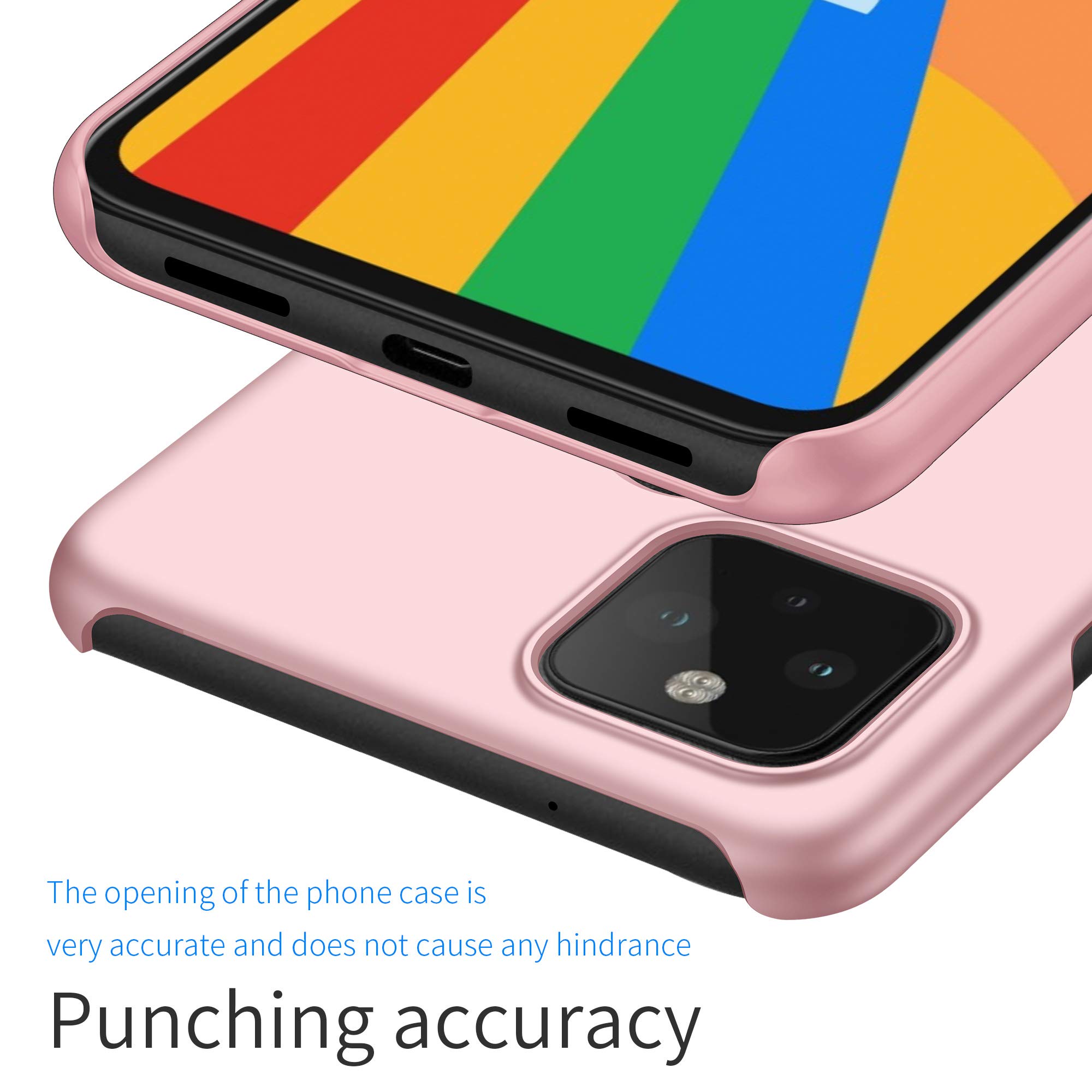 Custodia Sottile Per Google Pixel 5 In Policarbonato Opaco, Ultrasottile, Anti-impronta, Colore Oro Rosa - 2
