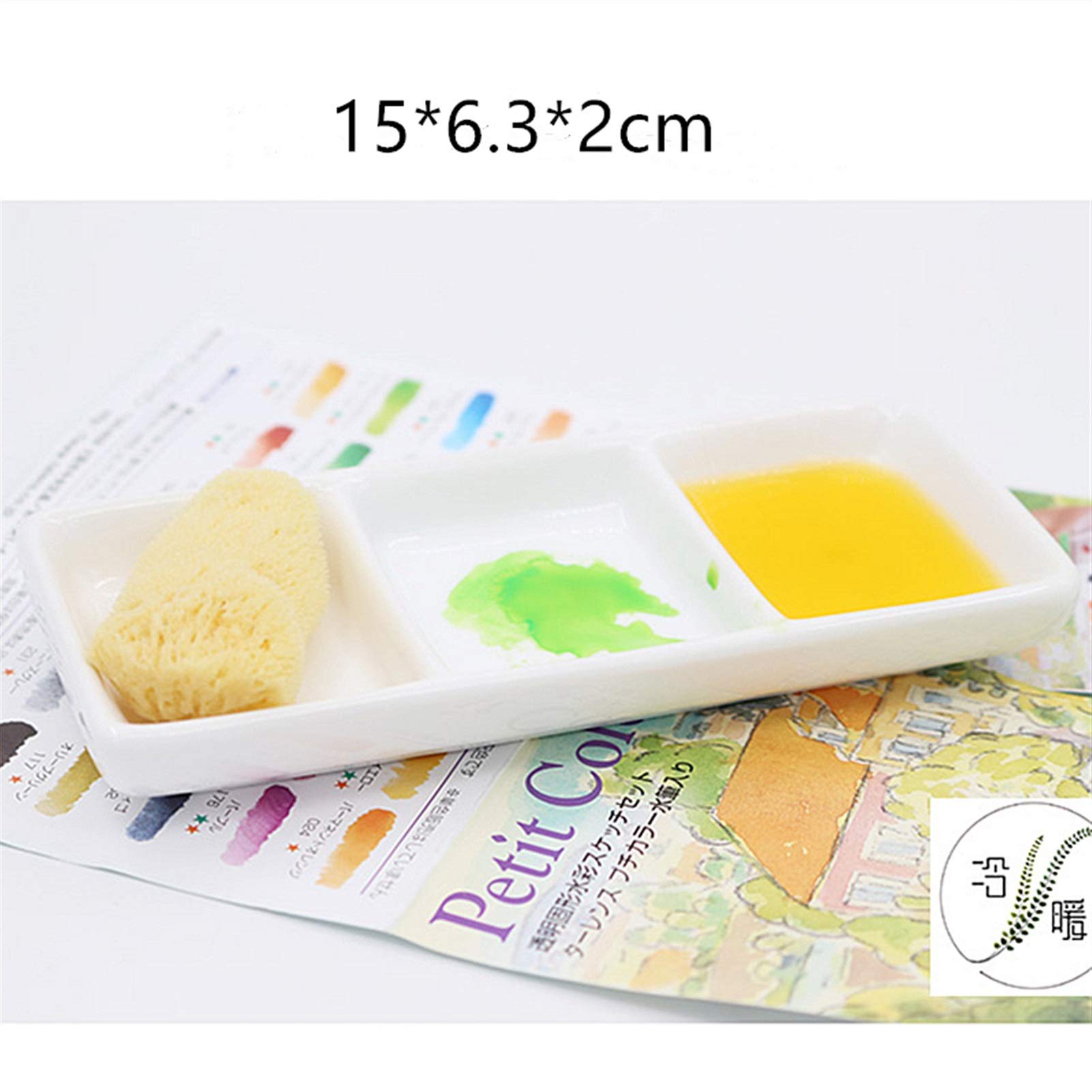 Palette rectangulaire en céramique pour aquarelle, palette de gouache en porcelaine blanche, édition limitée, faite à la main, couleur porcelaine blanche
