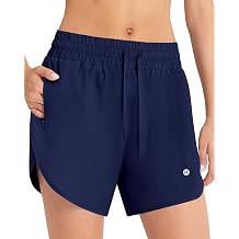 Runhit Womens Running Shorts 5" Athletic High Waisted Liner Zipper Pockets