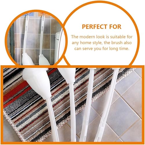 Miniatura 8 de 4 piezas de cepillo de inodoro, fregona de inodoro, cepillo blanco suave para inodoro, fregona de inodoro, limpiadores de esquinas muertas para el