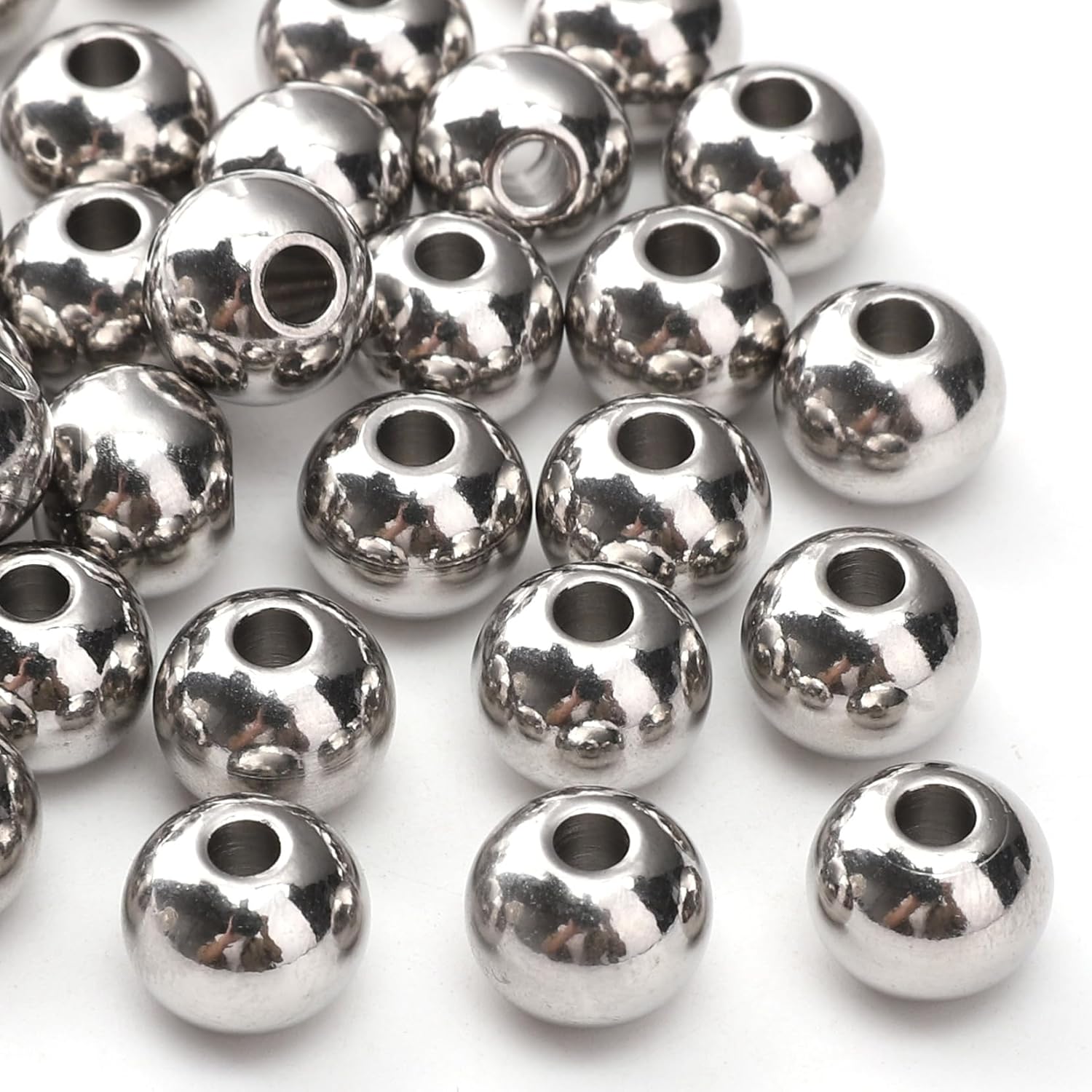 304 Stainless Steel Round Beads 10mm 36pcs Spacer Beads for Jewelry DIY Making and Repairing - Image 5