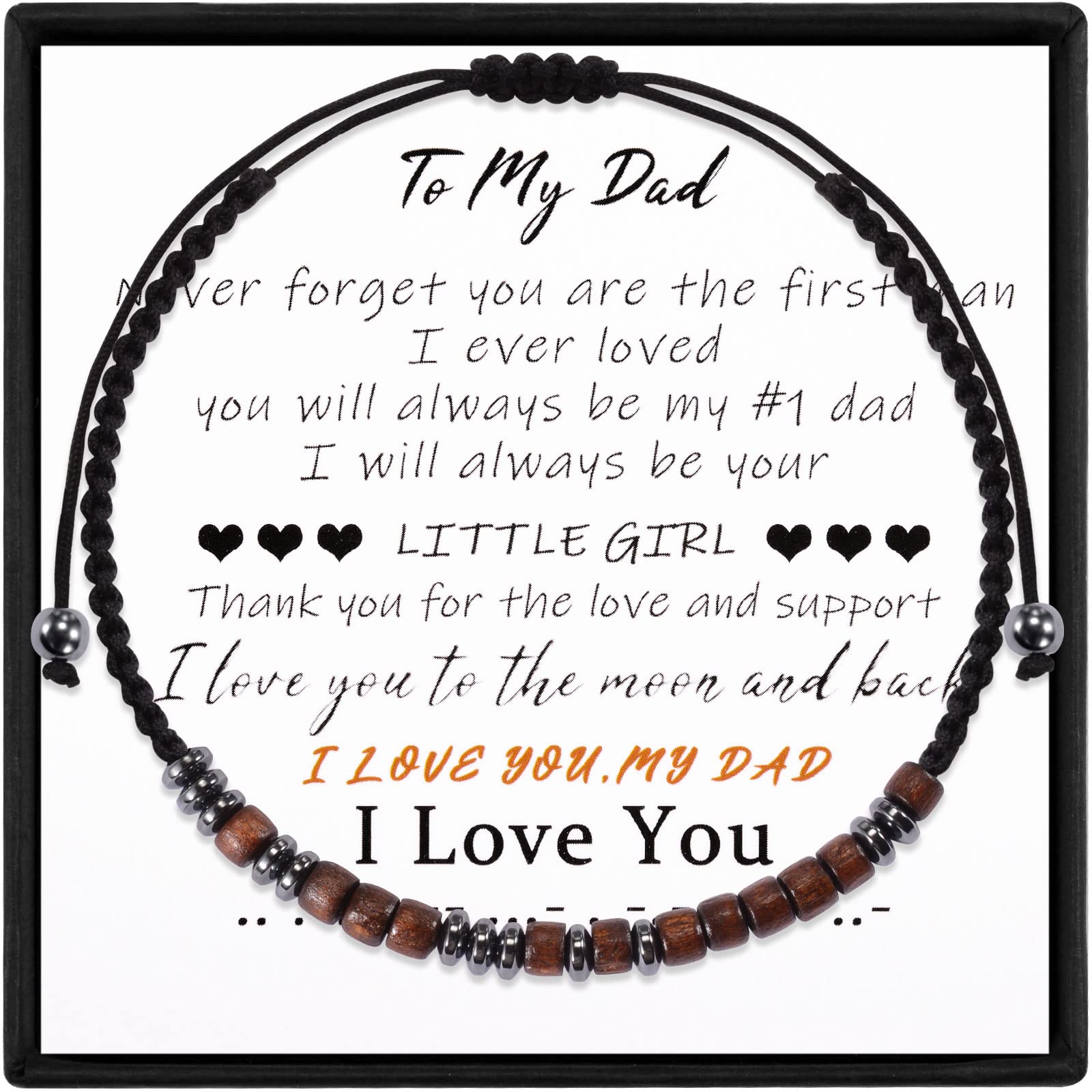VU100 Bracciale Codice Morse Per Uomini Donne, Ti Amo Bracciale Regolabile Compleanno Regalo Di San Valentino Per Fidanzato Fidanzata Mamma Papà