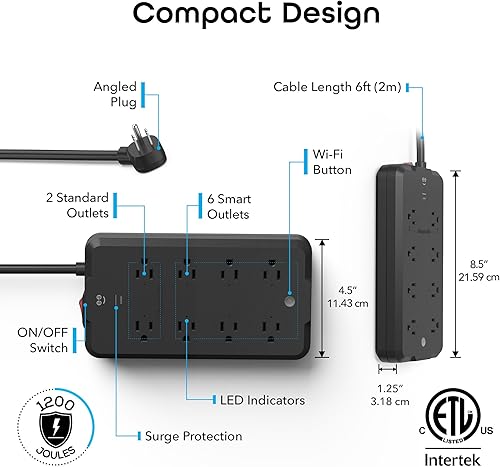 Miniatura 6 de Geeni Surge Ultra Smart Wi Fi Protector de sobretensiones + 2 tomas estándar