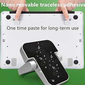 2 Pcs Laptops Stand, Portable Computer Keyboards Stand, Black | Self-Adhesive, Invisible Laptops Feet, Foldable, For 10-15.6 Laptops