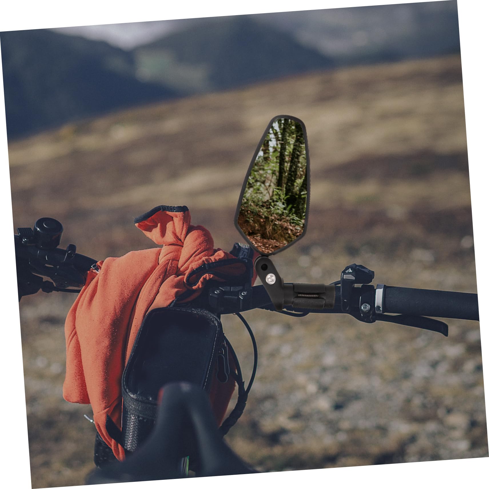 Sosoport Rückspiegel Fahrradspiegel montieren Schild Fahrrad Seitenspiegel Radfahren Rennrad Spiegel Rennradspiegelsicherheitsinstrument Rückansicht für Fahrrad Nylonharz Schwarz