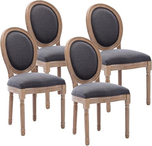 Miniatura 103 de Kiztir Juego de 2 sillas de comedor de ratán, sillas de comedor francesas de mediados de siglo, sillas de comedor de granja con respaldo alto para