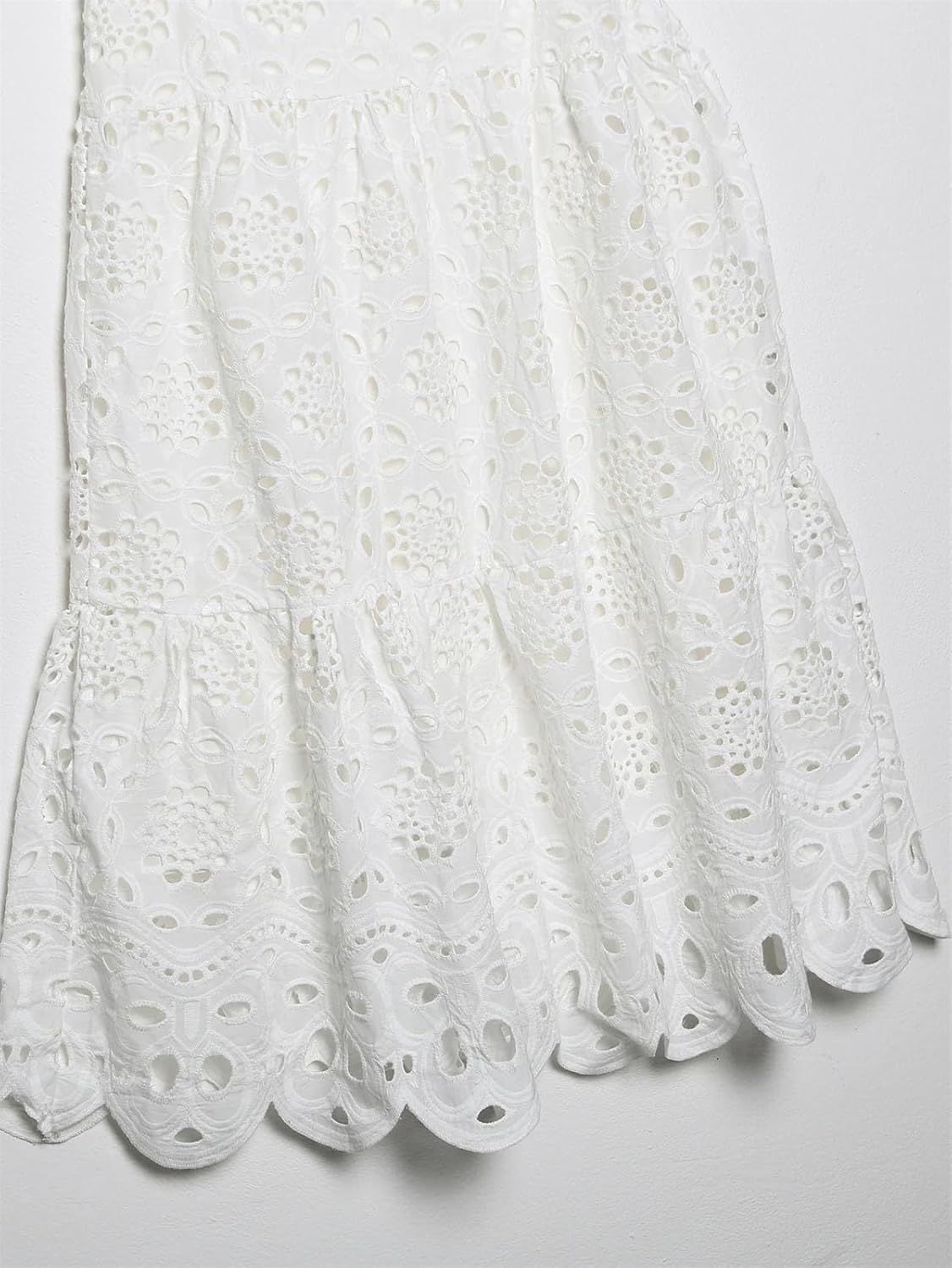 Women's Spring White Fashion Cotton Embroidered Long Skirt Vintage High-Waist Summer Skirts