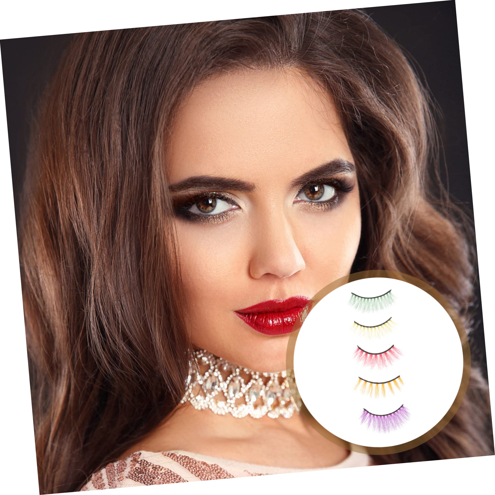 Beavorty 25pares Pestañas Postizas Coloridas De Maquillaje Natural De Extensiones Reutilizables Para Mujer Ligeras y Cómodas