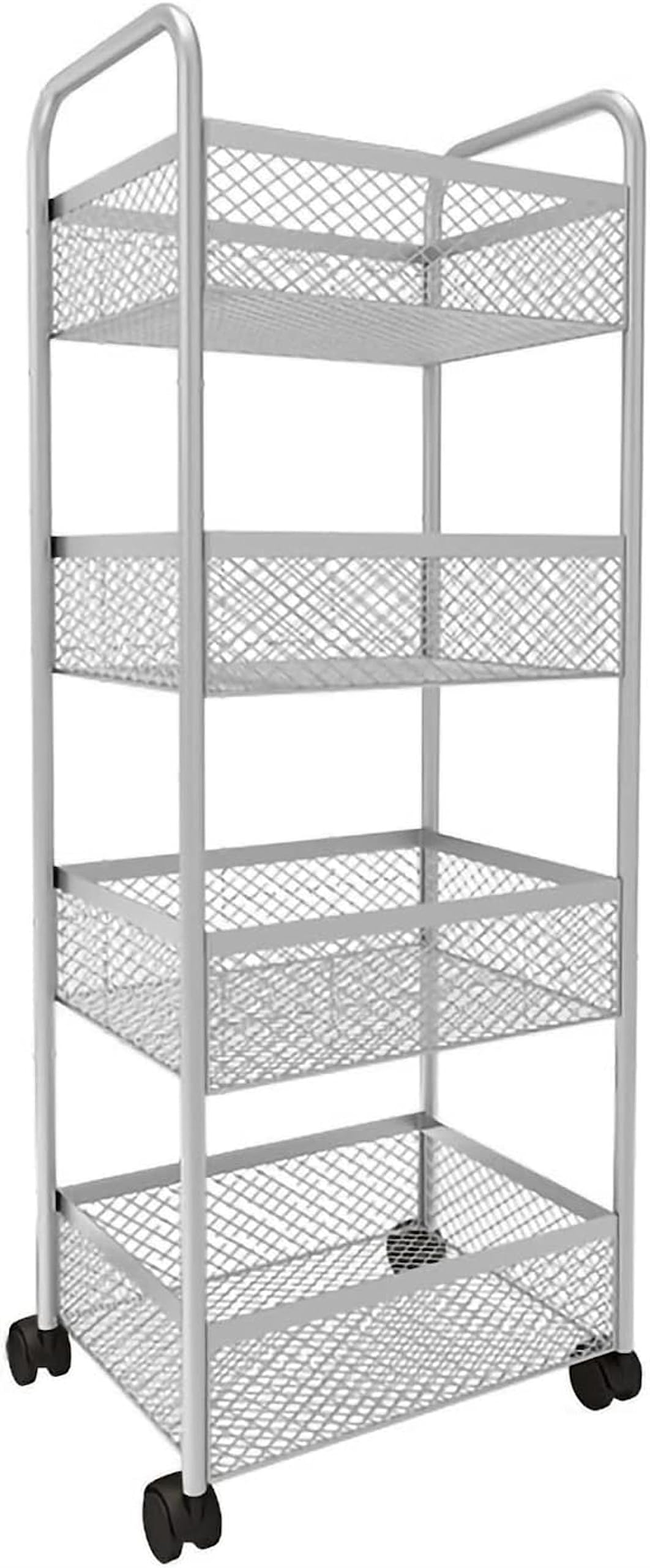 Chariot de rangement utilitaire à 4 niveaux avec tiroirs amovibles pour bureau