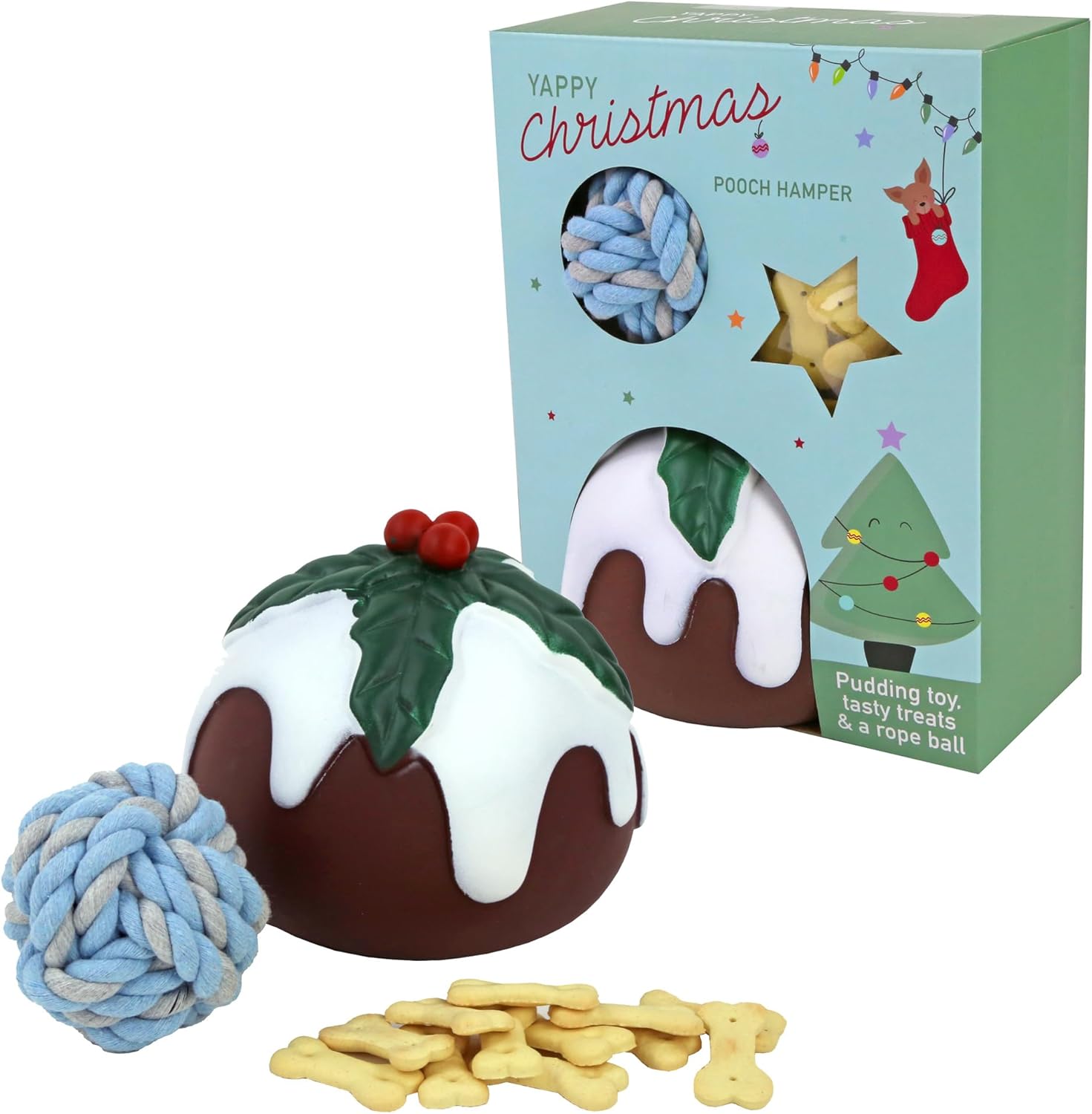 Kimm & Miller Dog Toys Hamper with Treats Fun Dog Birthday Gifts with