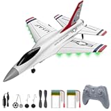 DEERC F16 Thunderbirds RC Plane,3CH Remote Control Airplane Fighter Toys,2.4GHz 6-axis Gyro Stabilizer RTF Glider Aircraft Plane with 2 Batteries,Easy to Fly for Beginners Kids Adults