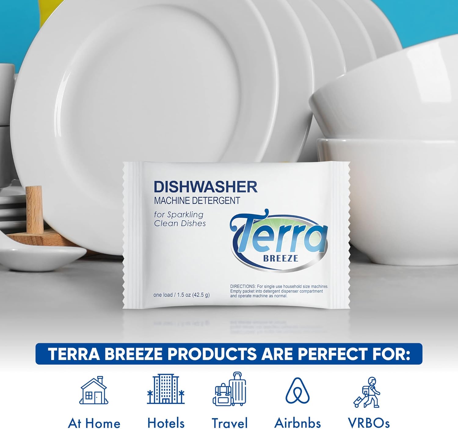 Automatic Dishwasher Detergent Powder,1.5 oz. Individually Wrapped Packets (50 packs)