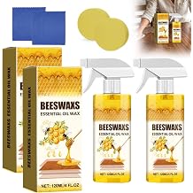 RAINPOT 2026 Beeswax Wood Polish Spray, Natural Beeswax Furniture Polish and Cleaner, Wood Care Spray for Cabinets, Tables, Floors, Wood Conditioning Polish Kit with Sponge & Cloth 2