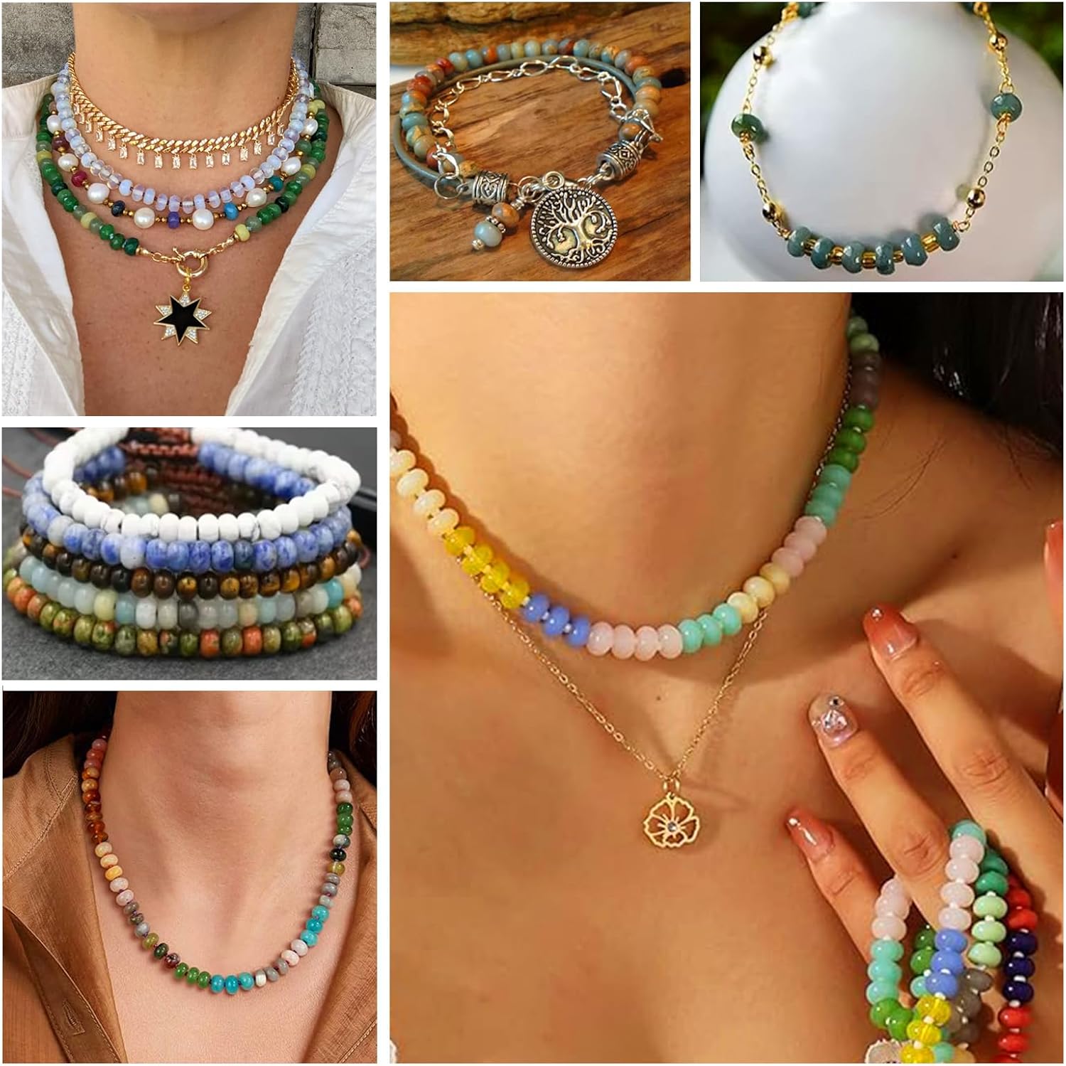 BONNY BOXX Natural 1 Strand 5 * 8mm Classic Tiger Eye Rondelle Beads, Natural Abacus Disk Stone Beads Loose Spacer Gemstone for DIY Bracelet Necklace Jewelry Making - Image 7