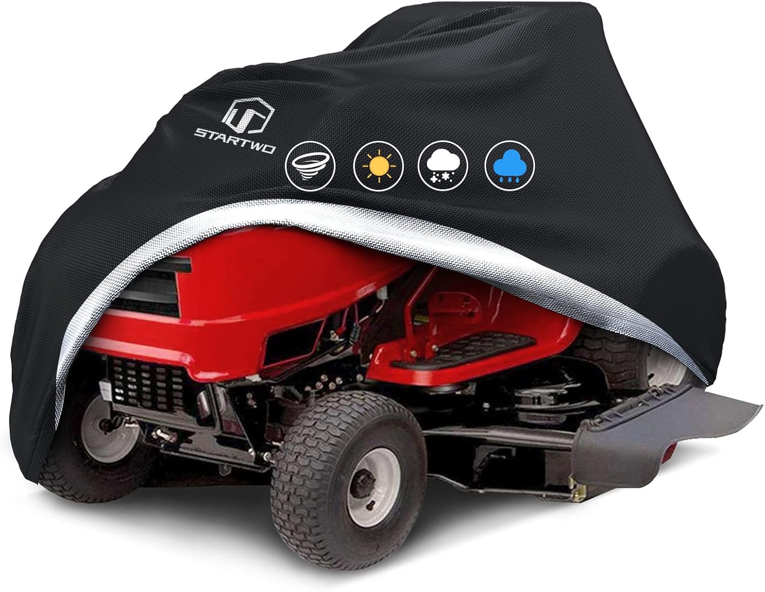 STARTWO Lawn Mower Cover, Heavy Duty Waterproof Riding