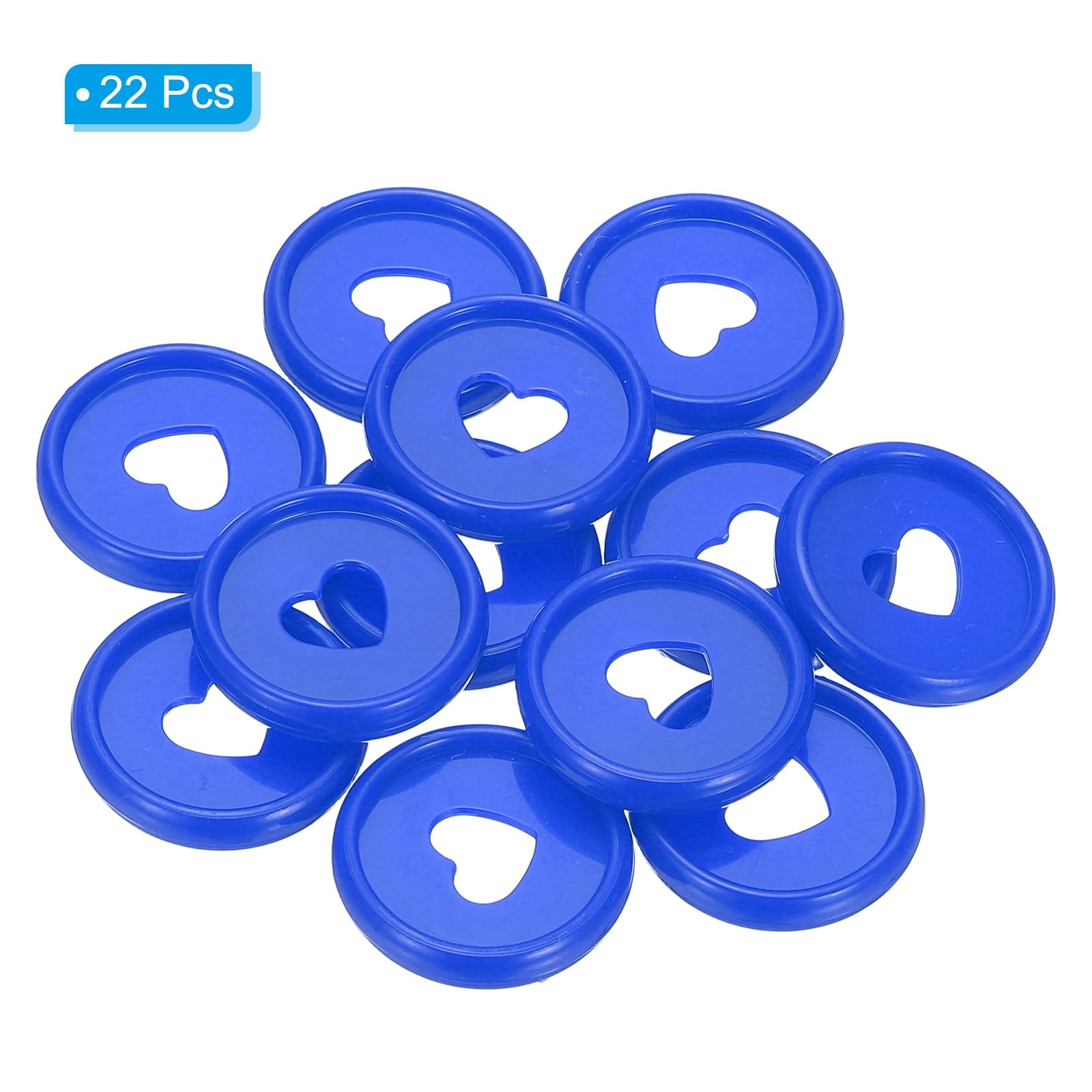 PATIKIL 24mm Plastik Buchbindescheiben 22er Pack Discbound Erweiterungsscheiben Herz Binderringe Für DIY Notizbuch Planer Dunkelblau
