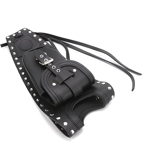 Bolsa de tanque de motocicleta, almohadilla de tanque de gasolina cubierta de bolsa de tanque de combustible negro cuero artificial apto para