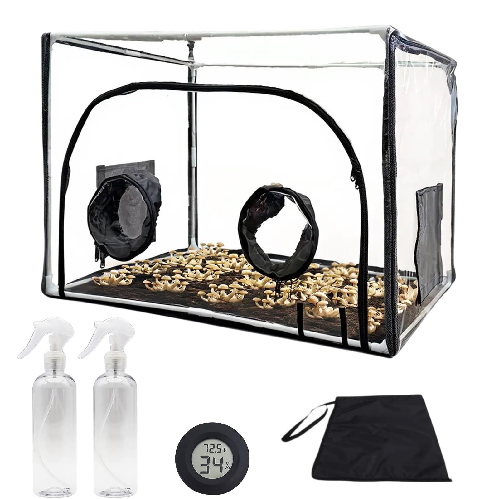 Still Air Box Mushroom Grow Kit PVC Pilz-Wachstums-Set mit 2 Arm Ports Faltbare Pilzzuchtzelt