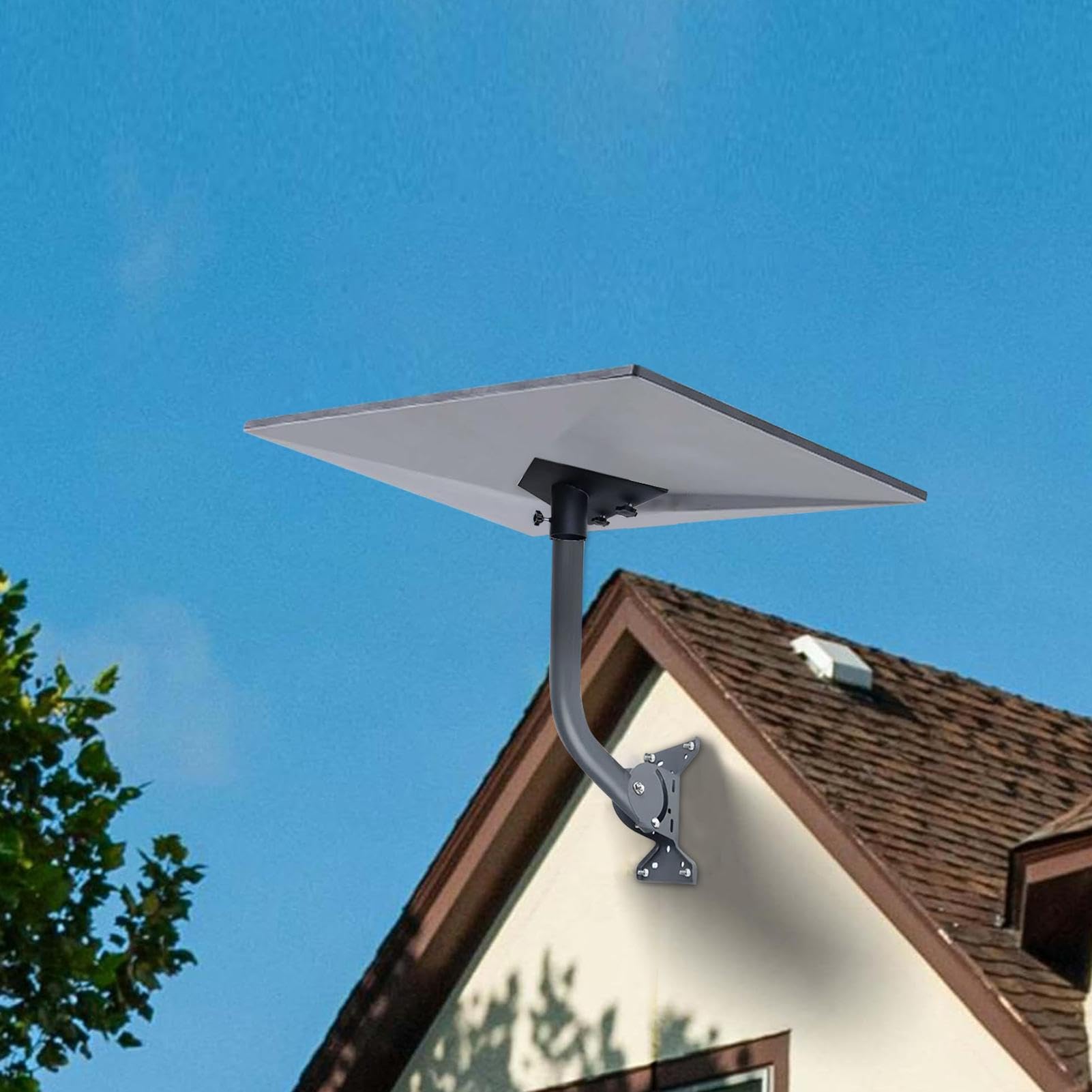Soporte Antena Pared Montura Multiusos de Montaje en Poste Vertical | Exterior Soporte De Fijación Reforzado Antióxido Antiintemperie Universal Robusto Para Tejado Del Hogar