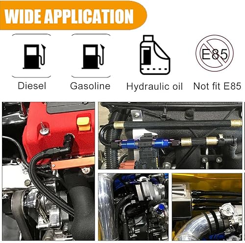 Miniatura 4 de AN8 - Manguera de refrigeración de transmisión - Manguera trenzada de línea de combustible de alta presión 8AN para aplicaciones marina, automóvil,