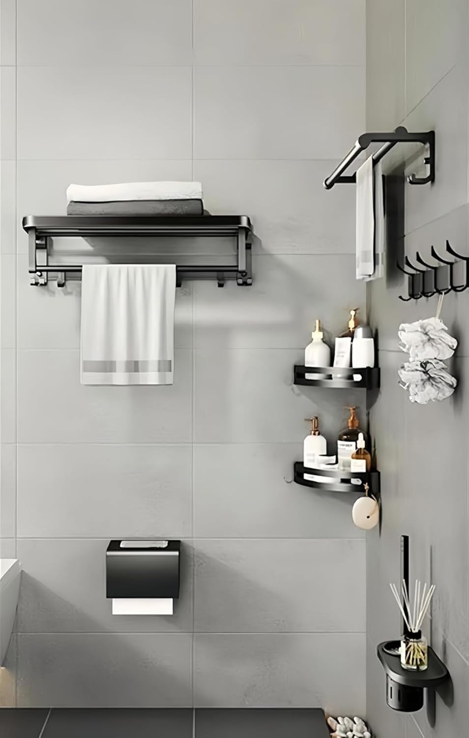 マグネットバスルームバスタオル棚 TOWER(タワー)山崎実業 ランドリーラック 磁石 壁掛け タオルハンガー タオル掛け バスタオルラック お風呂収納  フック jqgksbタオルハンガー タオルラック バスタオル掛け お風呂バスラック 折りたたみ式 壁掛け式 40/50/60/70CM パン jqgksbタオルハンガー タオルラック バスタオル掛け お風呂バスラック 折りたたみ式 壁掛け式 40/50/60/70CM パン